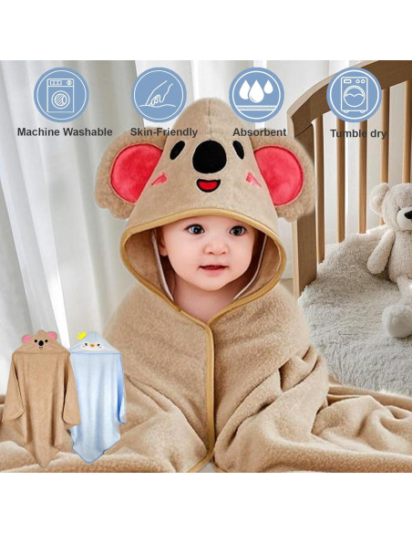 Toallas de Baño con Capucha Etokdos 80x80 cm 2 Piezas