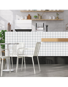 Azulejos autoadhesivos cuadrados DEWOO 30.48x30.48 cm blancos 2