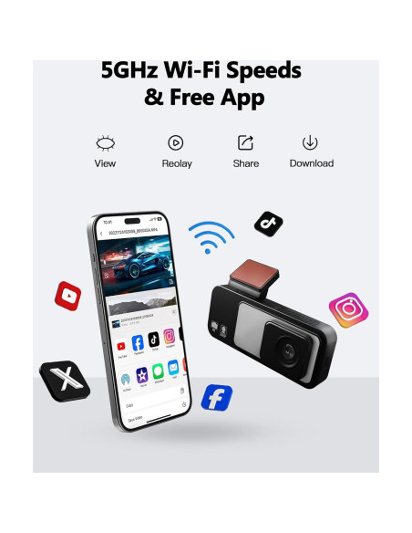 Cámara Dash 4K Delantera y Trasera Ficorella FC70 Inalámbrica
