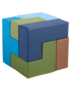 Bloques de Construcción ECR4Kids SoftZone 7 Piezas Tonos Tierra