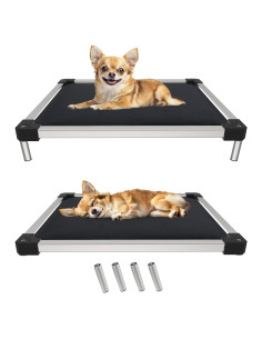 Cama Elevada para Perros FXW TitanNest Negra 58.4x43.2 cm