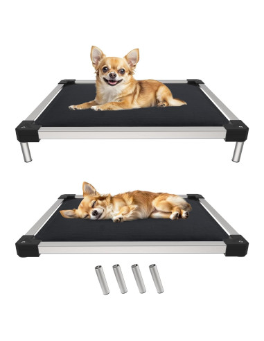 Cama Elevada para Perros FXW TitanNest Negra 58.4x43.2 cm
