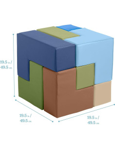 Bloques de Construcción ECR4Kids SoftZone 7 Piezas Tonos Tierra 2