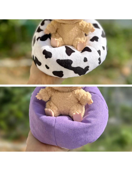 Sofá Miniatura Azul para Muñecas Labubu 15cm con Cojines