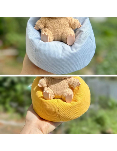 Sofá Miniatura Azul para Muñecas Labubu 15cm con Cojines