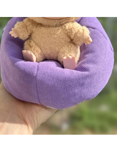 Sofá Miniatura Azul para Muñecas Labubu 15cm con Cojines