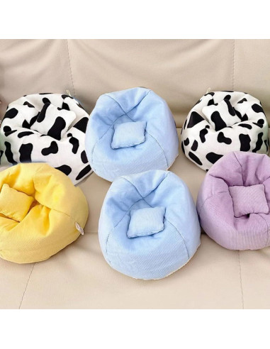 Sofá Miniatura Azul para Muñecas Labubu 15cm con Cojines