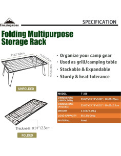 Estante Plegable Multifuncional Camping Moon T-230 60x35cm 2