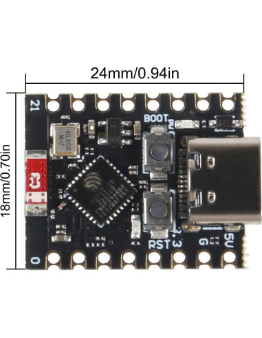 Placa de Desarrollo Mini ESP32-C3 DORHEA 2 Pcs 13.6g