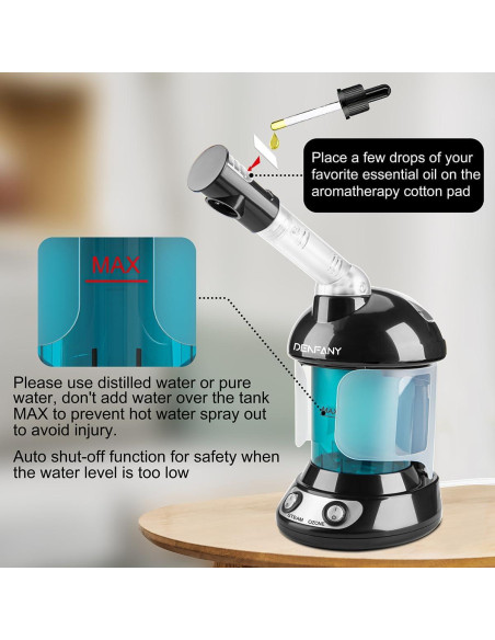 Vaporizador Facial DENFANY Nano Iónico con Brazo Extensible 360