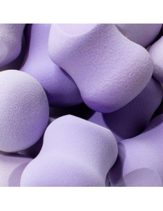 Esponja de Maquillaje FLOWER Belleza 3-en-1 Morado - Contorno, Corrector y Base 2