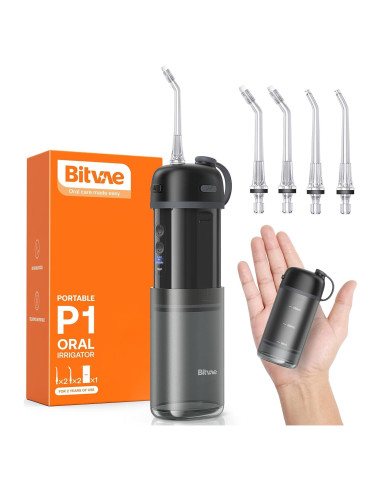Irrigador Dental Portátil Bitvae P1 Negro, IPX7, 40 Días Batería