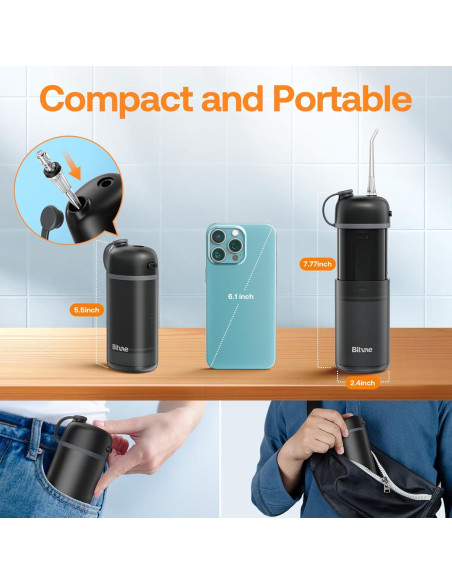 Irrigador Dental Portátil Bitvae P1 Negro, IPX7, 40 Días Batería
