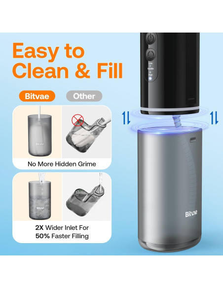 Irrigador Dental Portátil Bitvae P1 Negro, IPX7, 40 Días Batería