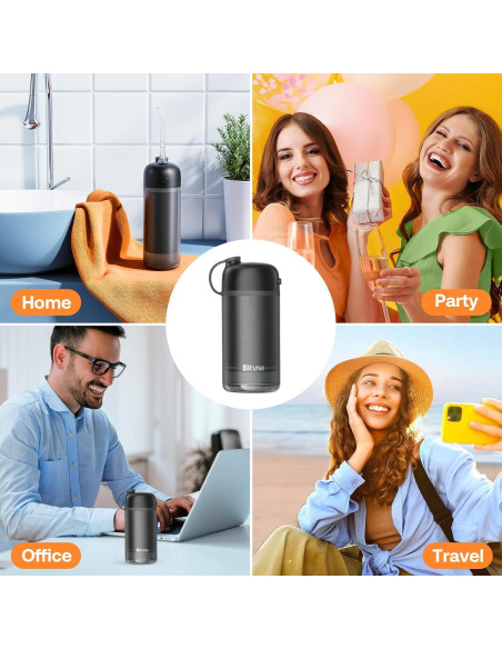 Irrigador Dental Portátil Bitvae P1 Negro, IPX7, 40 Días Batería