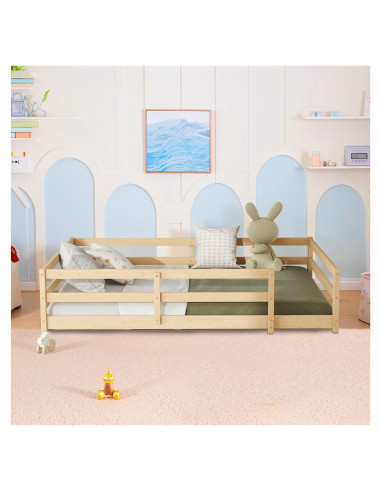 Cama Montessori Completa Lyngins Natural sin Puertas