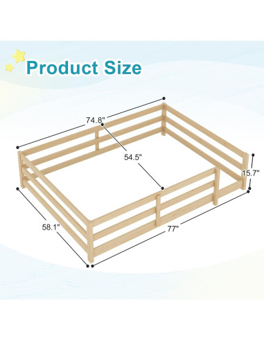 Cama Montessori Completa Lyngins Natural sin Puertas