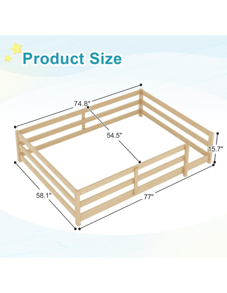 Cama Montessori Completa Lyngins Natural sin Puertas