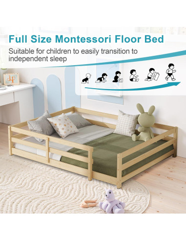 Cama Montessori Completa Lyngins Natural sin Puertas