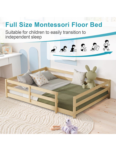 Cama Montessori Completa Lyngins Natural sin Puertas