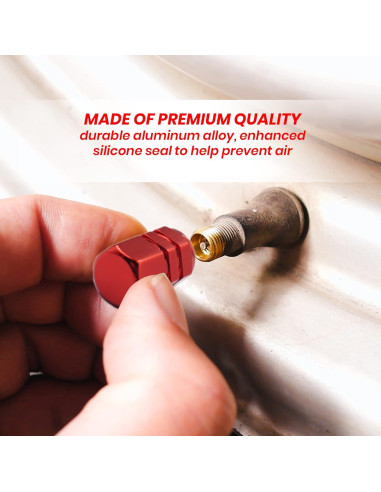 Tapas de Válvula de Neumático Performore 8 Pcs Rojo Universal