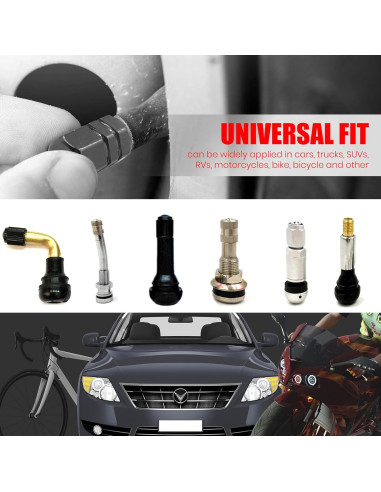 Tapas de Válvula de Neumático Performore 8 Pcs Rojo Universal