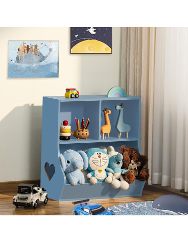 Estantería Organizador de Libros Lerliuo 60 cm Azul 3 Niveles