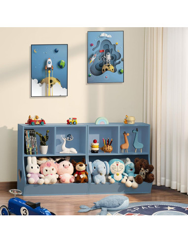 Estantería Organizador de Libros Lerliuo 60 cm Azul 3 Niveles