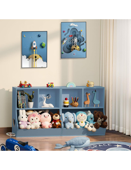 Estantería Organizador de Libros Lerliuo 60 cm Azul 3 Niveles