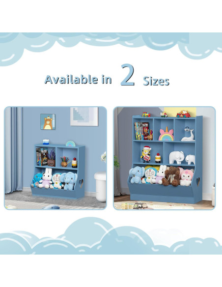 Estantería Organizador de Libros Lerliuo 60 cm Azul 3 Niveles