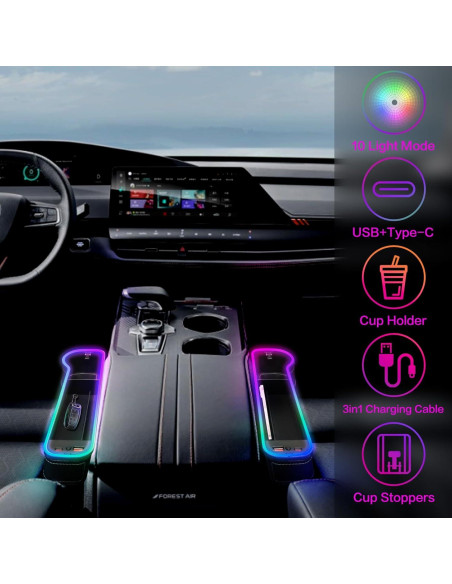 Relleno Espacio Asientos Coche Aorsnlar YJXR-123 con Luz LED