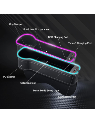 Relleno Espacio Asientos Coche Aorsnlar YJXR-123 con Luz LED