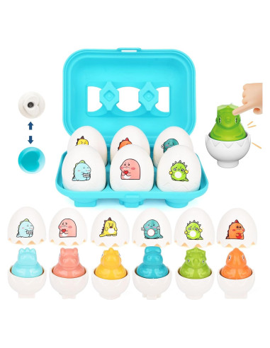 Juguete Educativo Sensorial de Huevo Dino FIVEDAOGANG - 6 Piezas