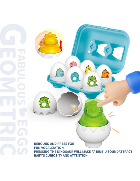 Juguete Educativo Sensorial de Huevo Dino FIVEDAOGANG - 6 Piezas