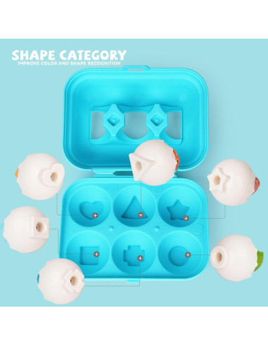 Juguete Educativo Sensorial de Huevo Dino FIVEDAOGANG - 6 Piezas