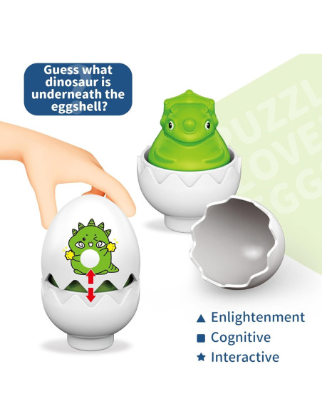 Juguete Educativo Sensorial de Huevo Dino FIVEDAOGANG - 6 Piezas
