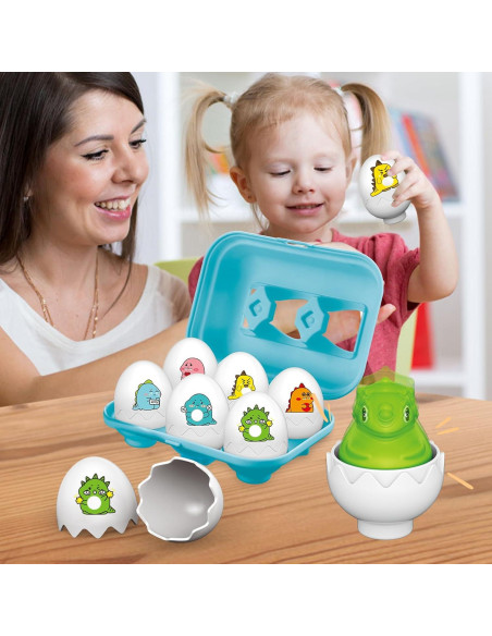 Juguete Educativo Sensorial de Huevo Dino FIVEDAOGANG - 6 Piezas