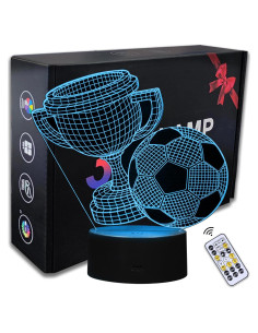 Luz Nocturna 3D de Fútbol Oboist con Control Remoto LED