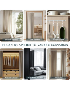 Riel de Cortina Adhesivo Gonnrly 1.66M Blanco Sin Perforar 2