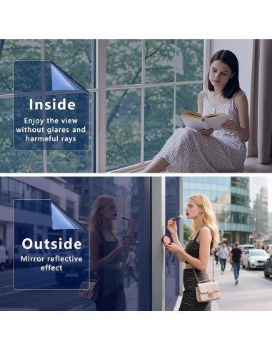 Película de Ventana Lmlpt 30x200 cm Azul Plata Autoadhesiva