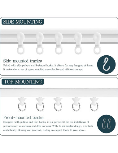 Riel de Cortina Adhesivo Gonnrly 1.66M Blanco Sin Perforar