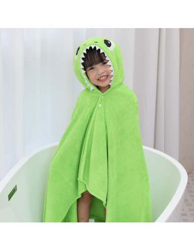 Toalla de Baño con Capucha LPLSROAD Dinosaurio Verde 70x140 cm
