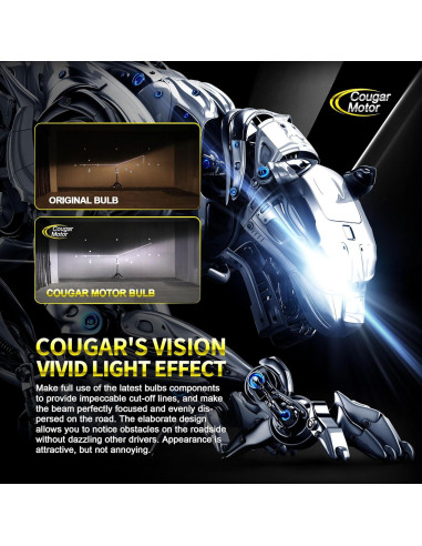 Bombillas de luz de niebla Cougar Motor H4 9003 6500K - Paquete de 2
