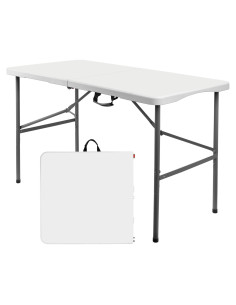 Mesa Plegable WGCTEK 1.22 m Blanca para Camping y Eventos