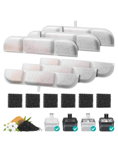 6 Filtros de Reemplazo SgurFin para Fuente de Agua 2.5L