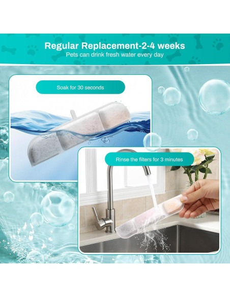 6 Filtros de Reemplazo SgurFin para Fuente de Agua 2.5L