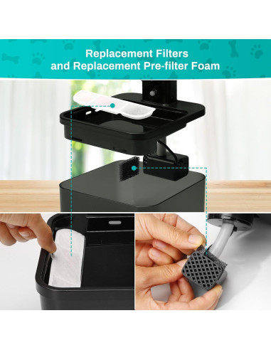 6 Filtros de Reemplazo SgurFin para Fuente de Agua 2.5L