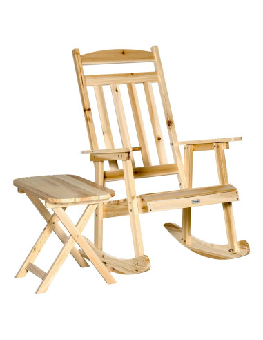 Conjunto de Bistro de Madera Outsunny 2 Piezas para Patio