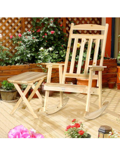 Conjunto de Bistro de Madera Outsunny 2 Piezas para Patio 2