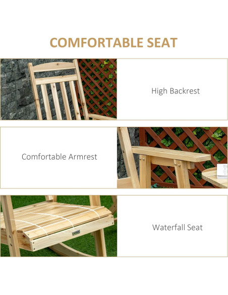 Conjunto de Bistro de Madera Outsunny 2 Piezas para Patio